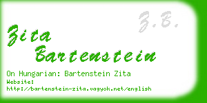 zita bartenstein business card